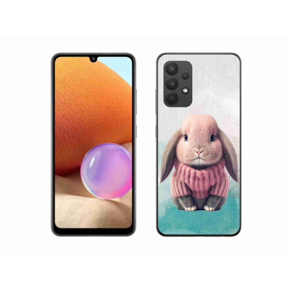 Gél borítás mmCase Samsung Galaxy A32 4G - nyúl pulóverben
