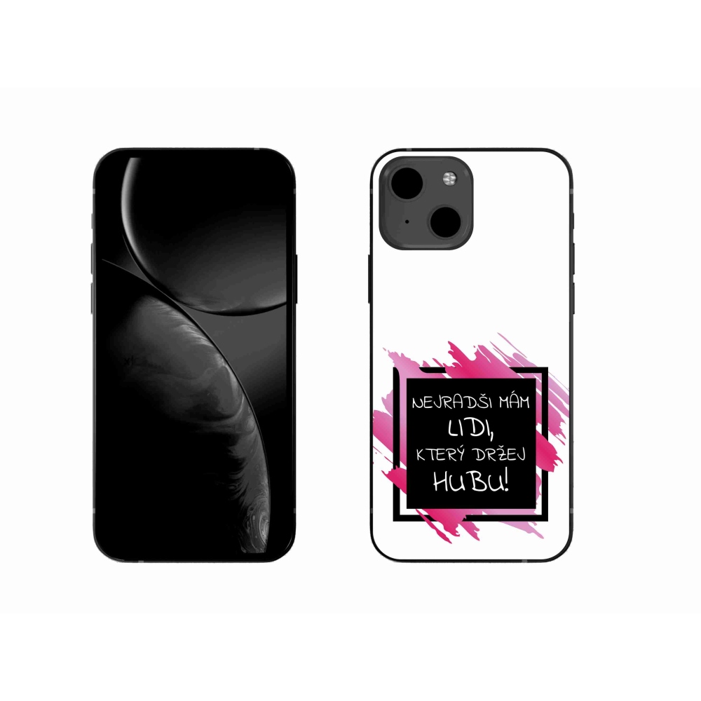 Gél borító mmCase iPhone 13 6.1 készülékhez - vicces szöveg 7 fekete és fehér háttérrel