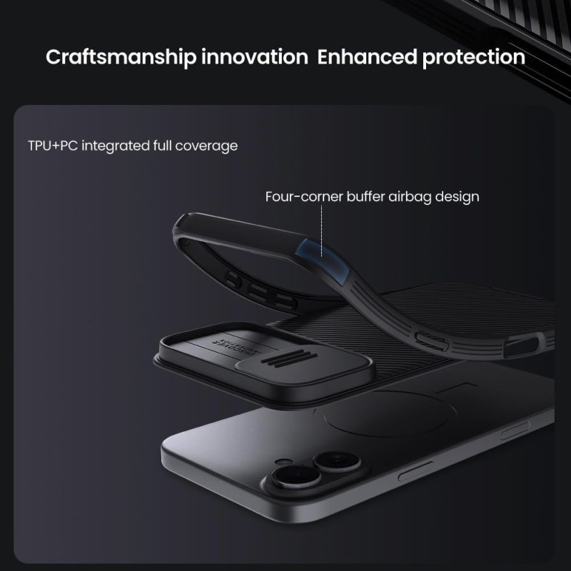 Nillkin CamShield PRO mágneses hátlap Apple iPhone 16 készülékhez Kék