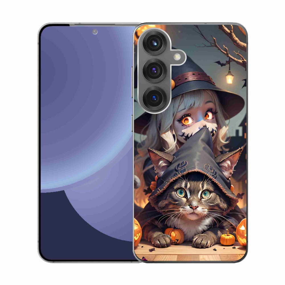 Gél borítás mmCase Samsung Galaxy S25 készülékhez - boszorkány macskával