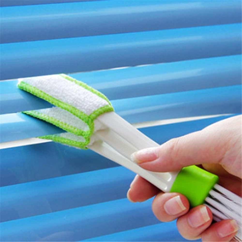 2in1 kefe és tisztítószer autószellőztetéshez, redőnyök - fehér/zöld