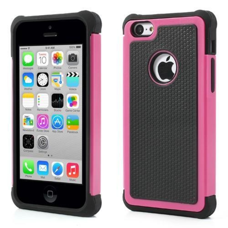 2V1 tartós tok iPhone 5C készülékhez - rózsaszínű