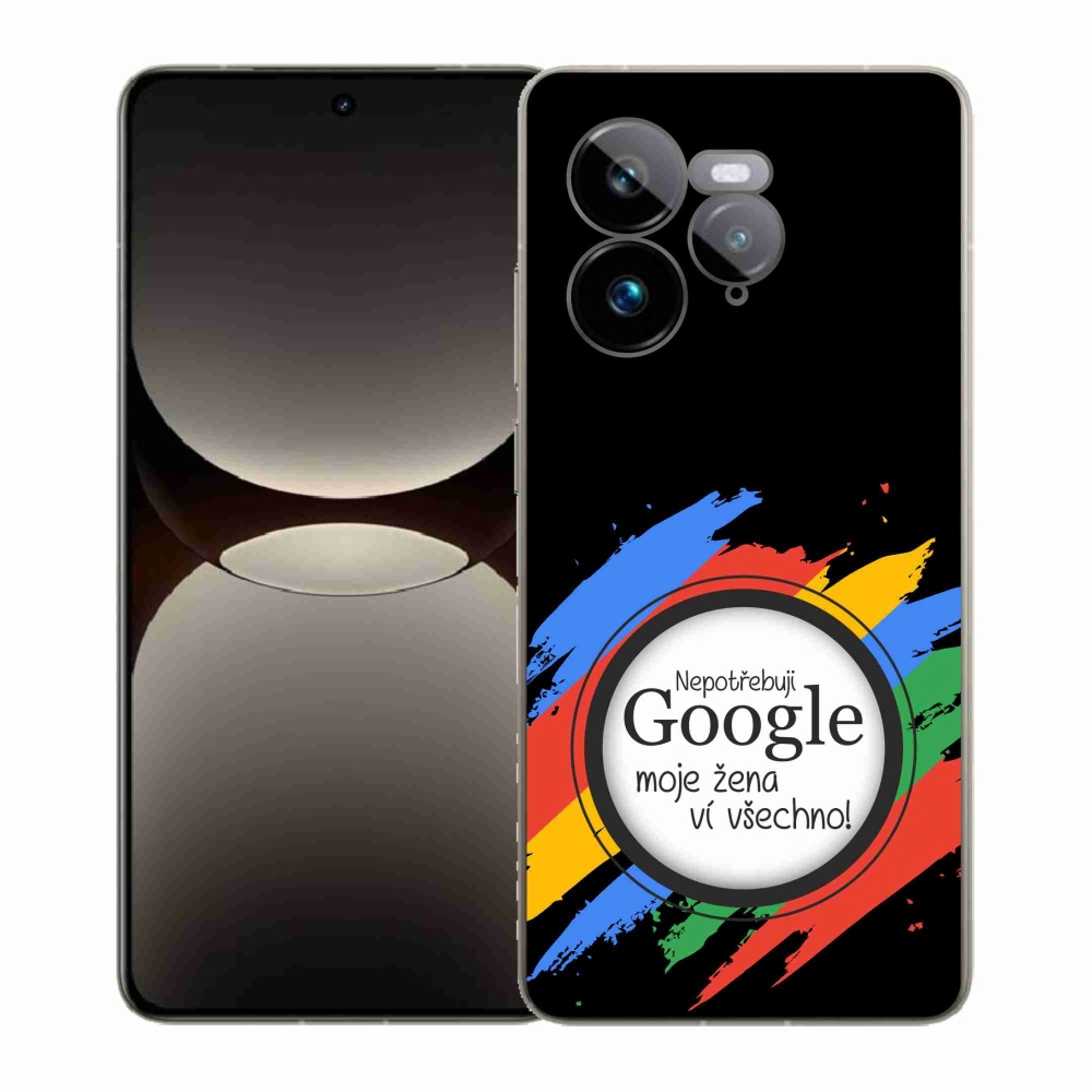 Gél borítás mmCase a Realme GT 7 Pro 5G-n - a nő mindent tud fekete háttérrel