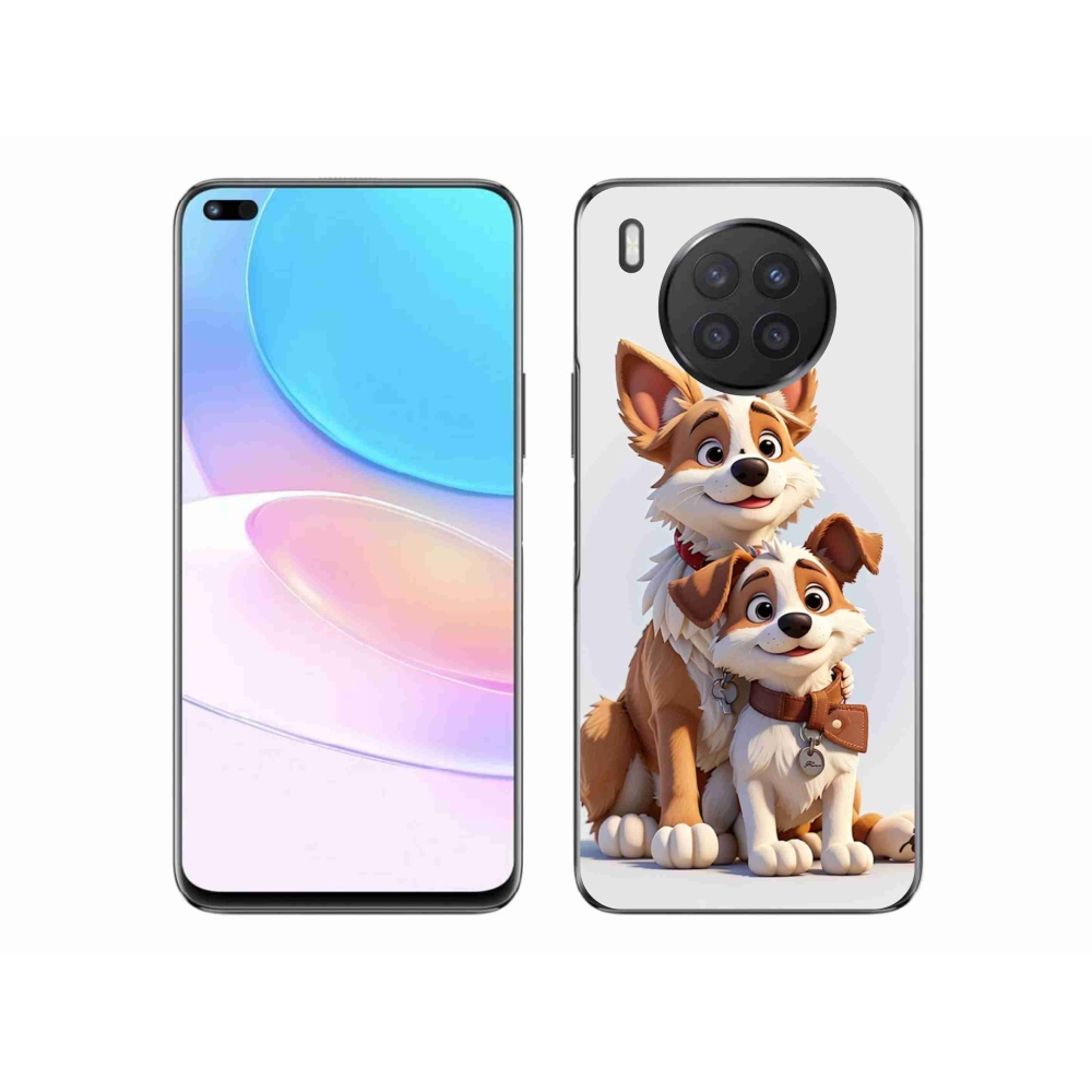 Gél borító mmCase a Huawei Nova 8i számára - kutyák rajzolása
