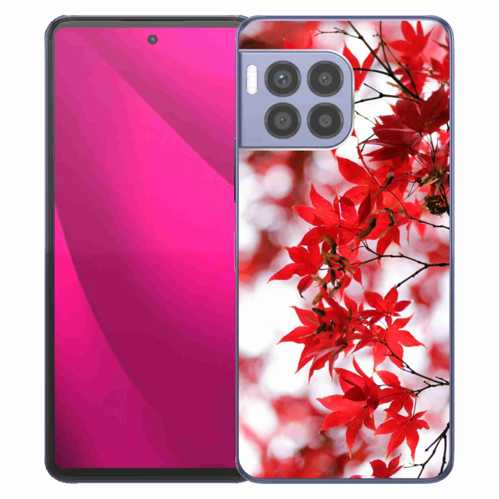 Zselés borítás mmCase a T-Mobile T Phone 2 Pro készülékhez - piros levelek