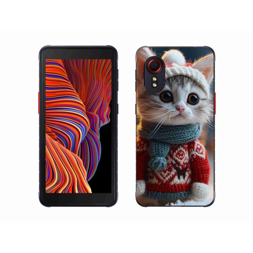 Gél borítás mmCase Samsung Galaxy Xcover 5 készülékhez - cica pulóverben