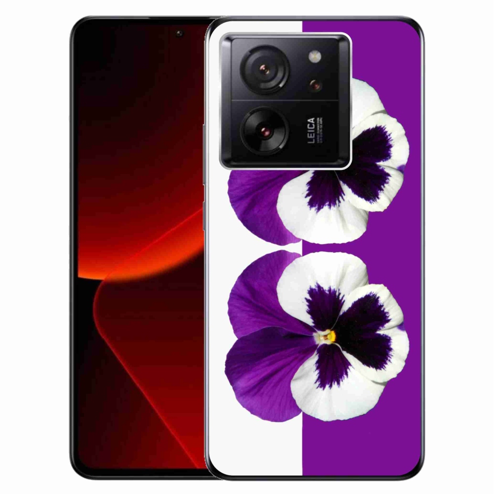 Gél borítás mmCase a Xiaomi 13T/13T Pro számára - lila és fehér virág