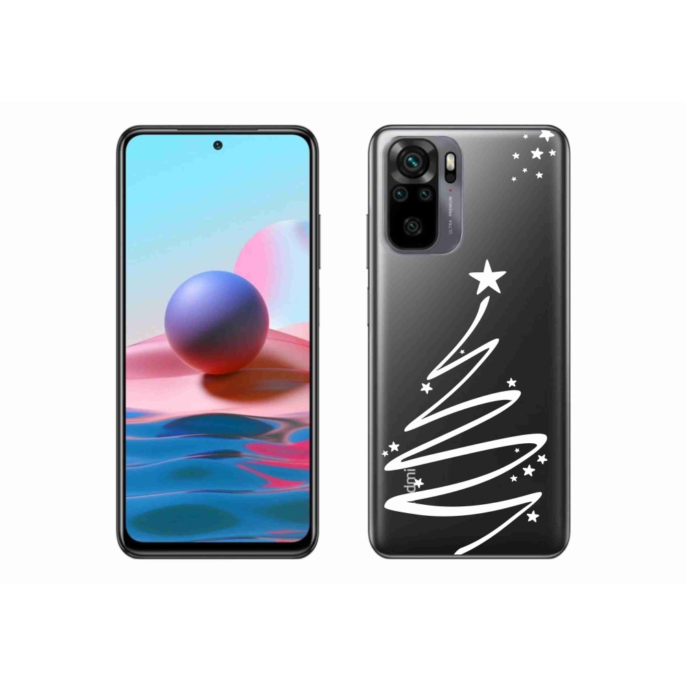 Gél borítás mmCase a Xiaomi Poco M5s készülékhez - fehér fa átlátszó háttéren