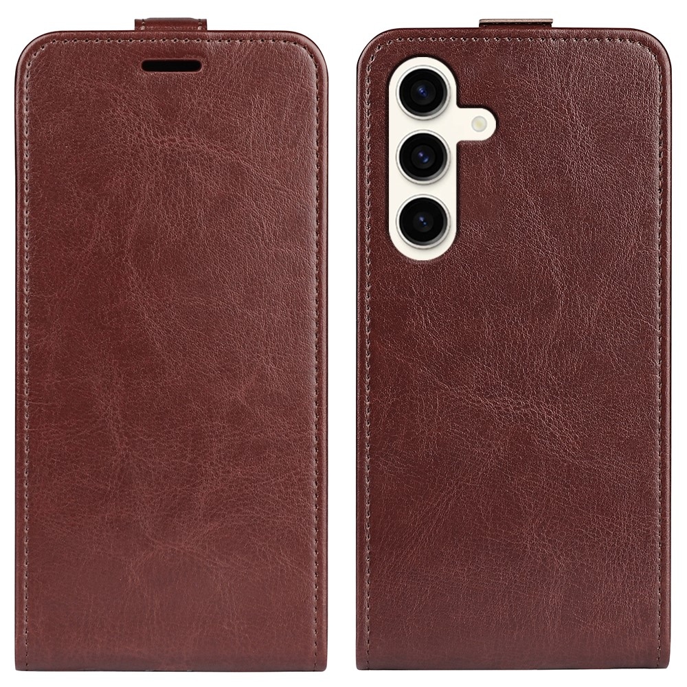Függőleges flip tok Samsung Galaxy S24+ készülékhez - barna