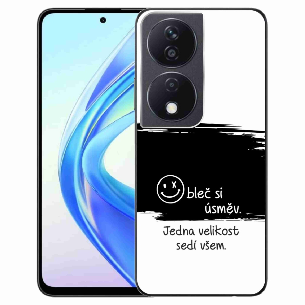 Gél borító mmCase a Honor X7b/Honor 90 Smart készülékhez - vicces szöveg 8 fekete és fehér háttérrel
