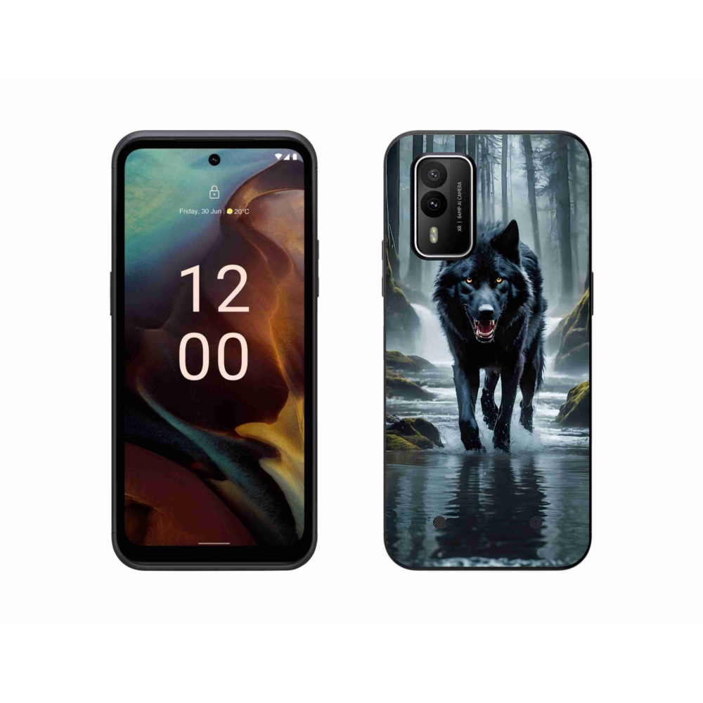 Zselés borítás mmCase a Nokia XR21 készülékhez - fekete farkas
