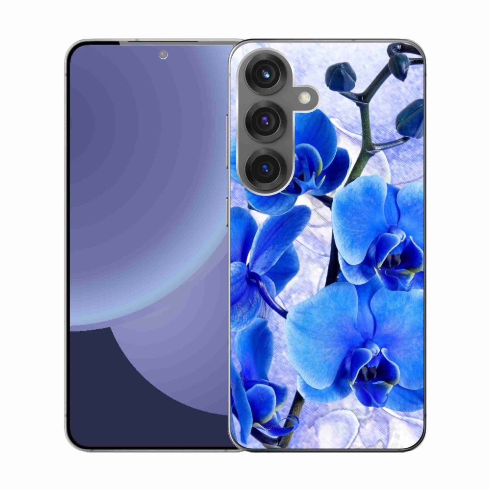 Gél védőhuzat mmCase Samsung Galaxy S25 készülékhez - kék virágok