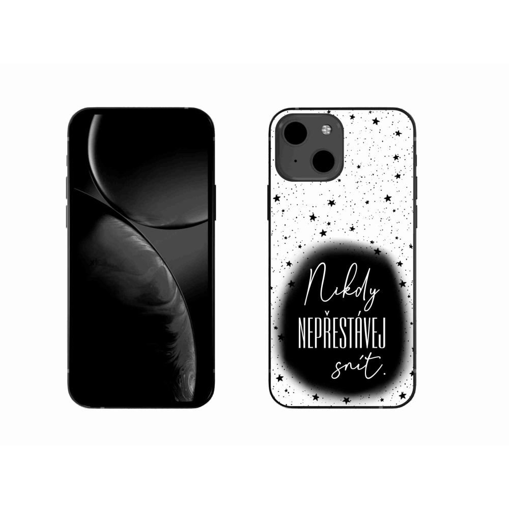 Zselés borítás mmCase iPhone 13 6.1 - idézet 1 fekete és fehér háttérrel