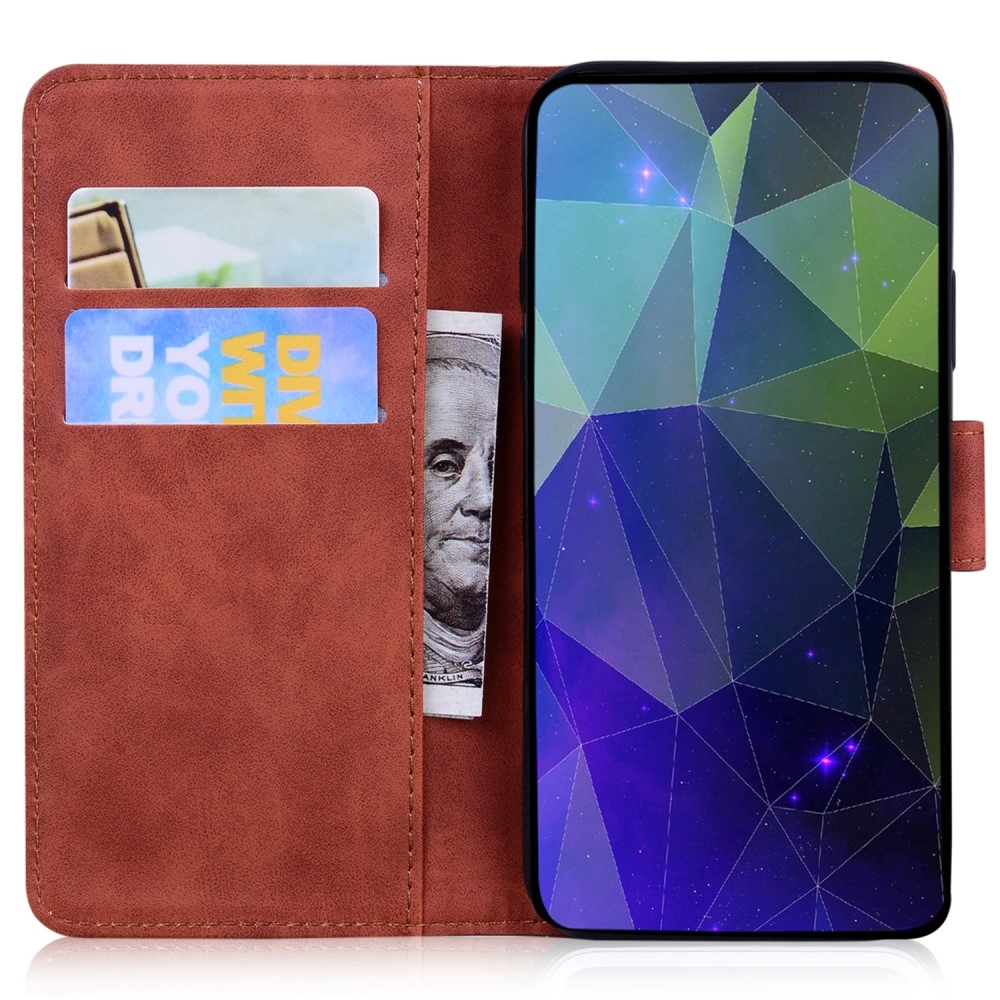 Masszív könyvtáska a Realme 12 5G/12x 5G készülékhez - barna színű