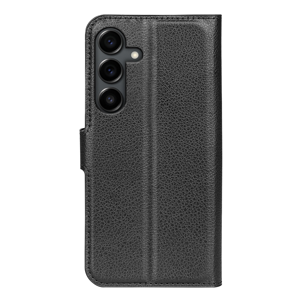 Litchi könyv tok Samsung Galaxy S25 FE készülékhez - fekete