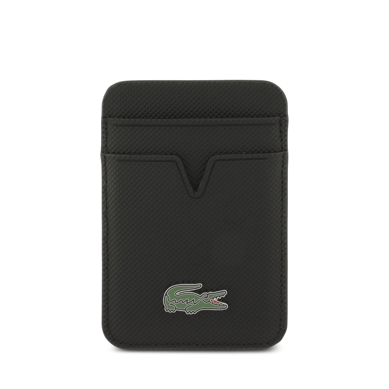 Lacoste Iconic Petit Pique MagSafe MagSafe hátlap + pénztárca iPhone 17 Pro-hoz Fekete