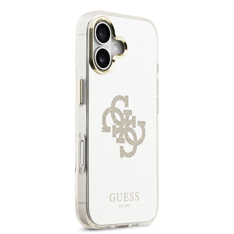Guess PC/TPU Mirror 4G Glitter Logo MagSafe hátlap az iPhone 17 arany színű készülékhez