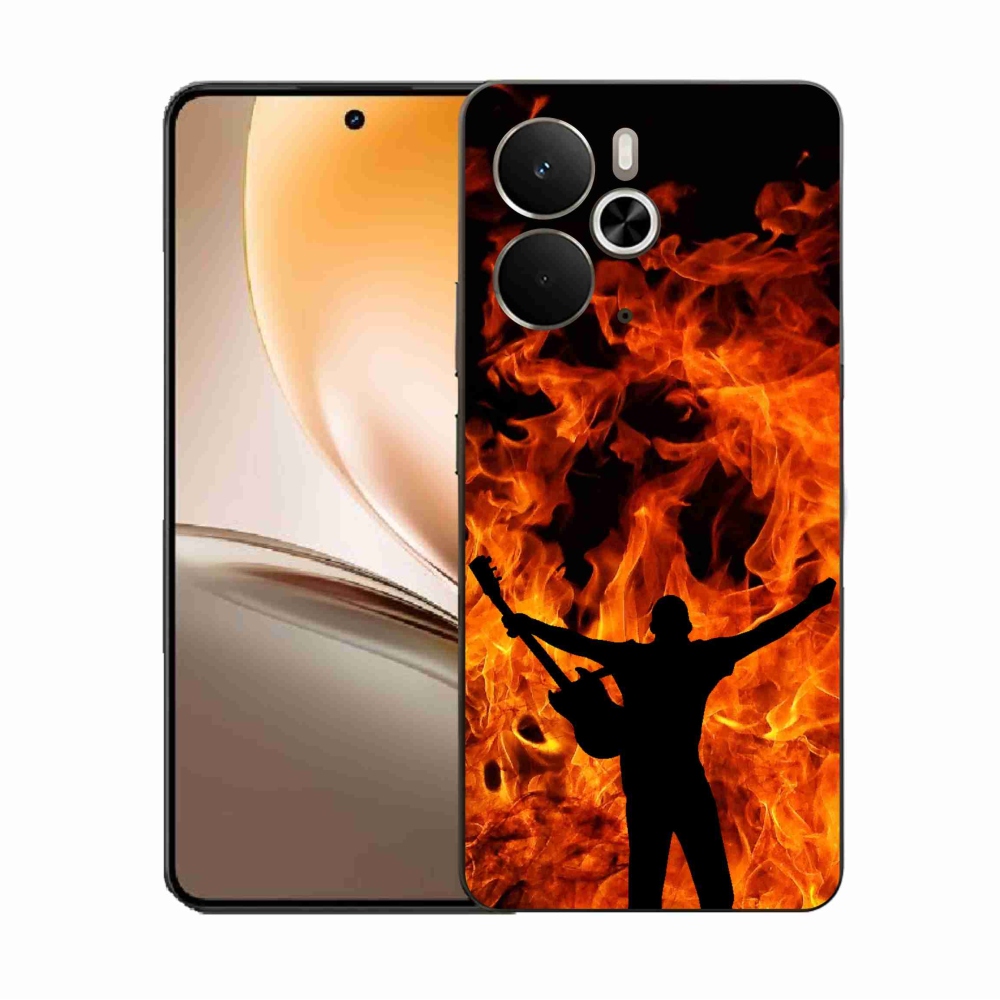 Gél borító mmCase a Realme 14 5G számára - zenész és tűz
