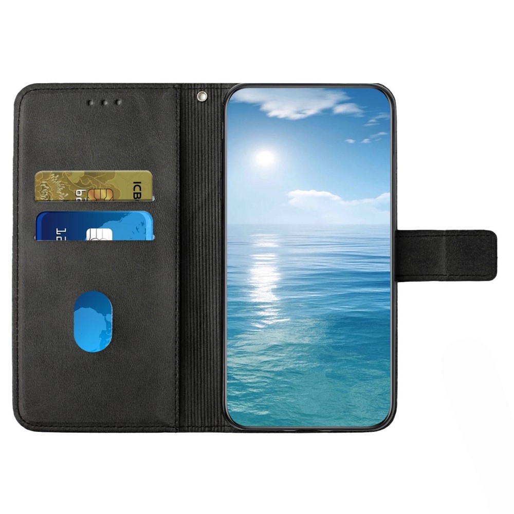 Vonalas könyv tok Xiaomi Redmi Note 14 5G-hez - fekete