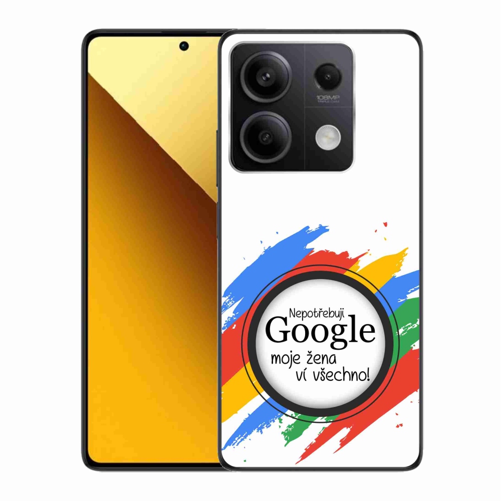 Gél borító mmCase a Xiaomi Redmi Note 13 5G - a nő mindent tud fehér háttérrel