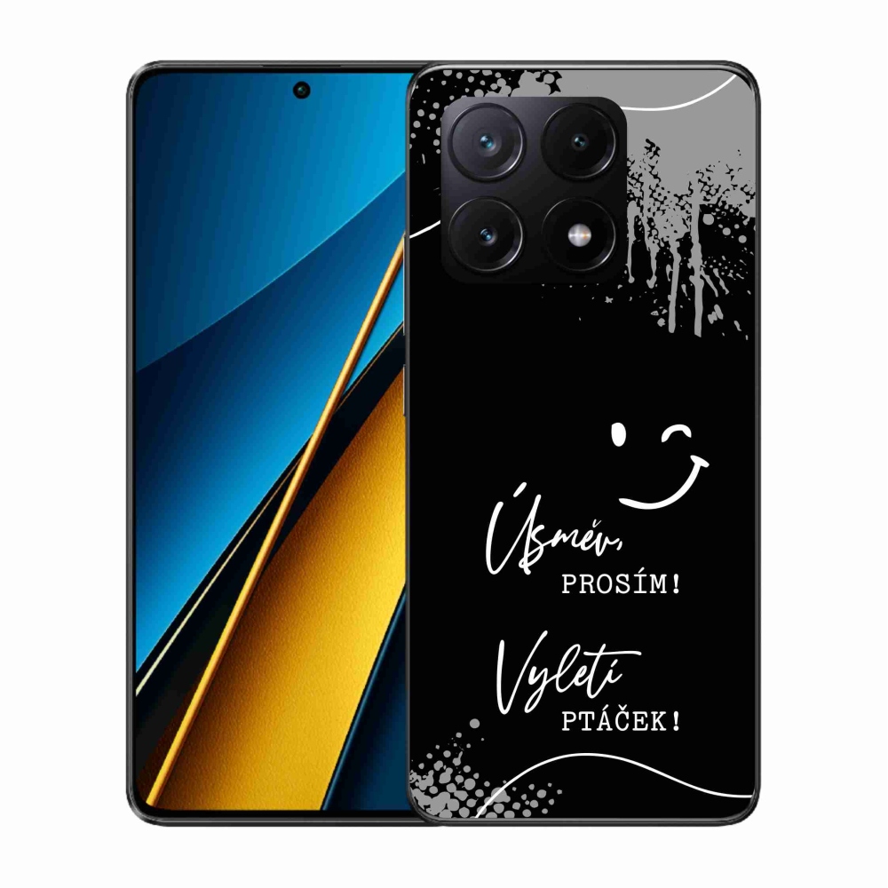 Gél borító mmCase a Xiaomi Poco X6 Pro 5G-hez - vicces szöveg 4 fekete háttérrel
