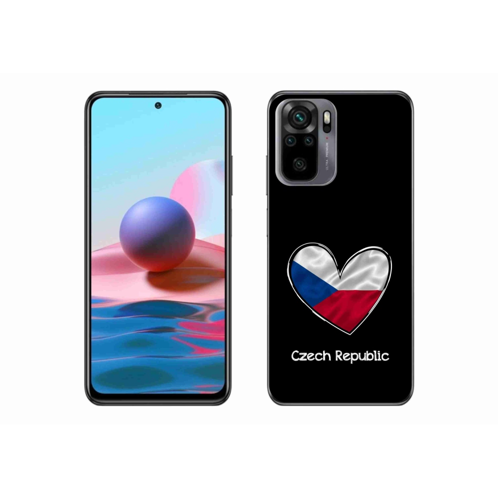 Gél borító mmCase a Xiaomi Redmi Note 10S-hez - szív zászló fekete háttérrel