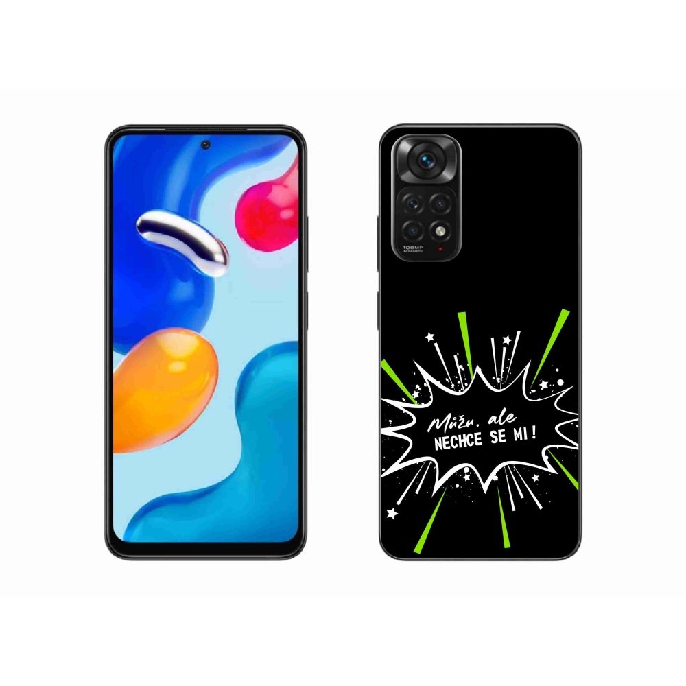 Gél borító mmCase a Xiaomi Redmi Note 11 4G-hez - vicces szöveg 11 fekete háttérrel