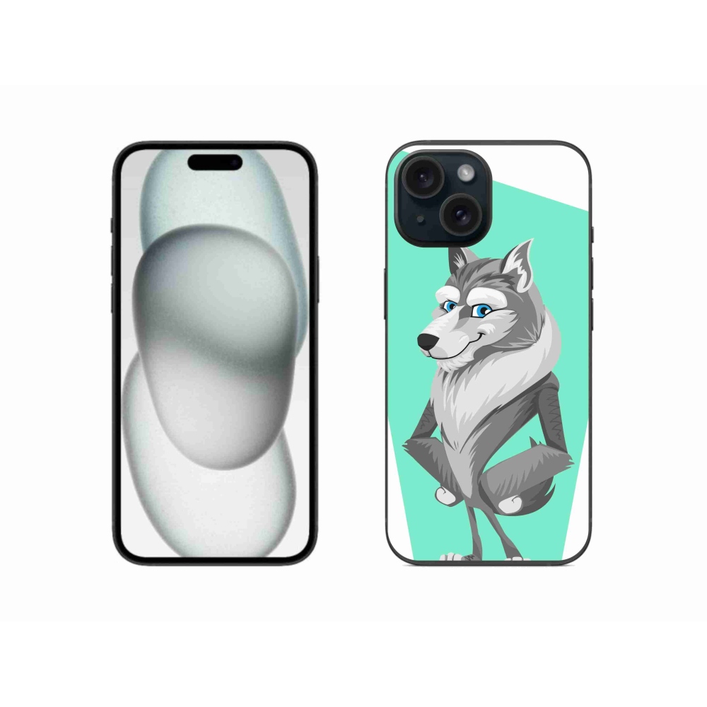 Gél borítás mmCase iPhone 15 készülékhez - rajzfilm farkas