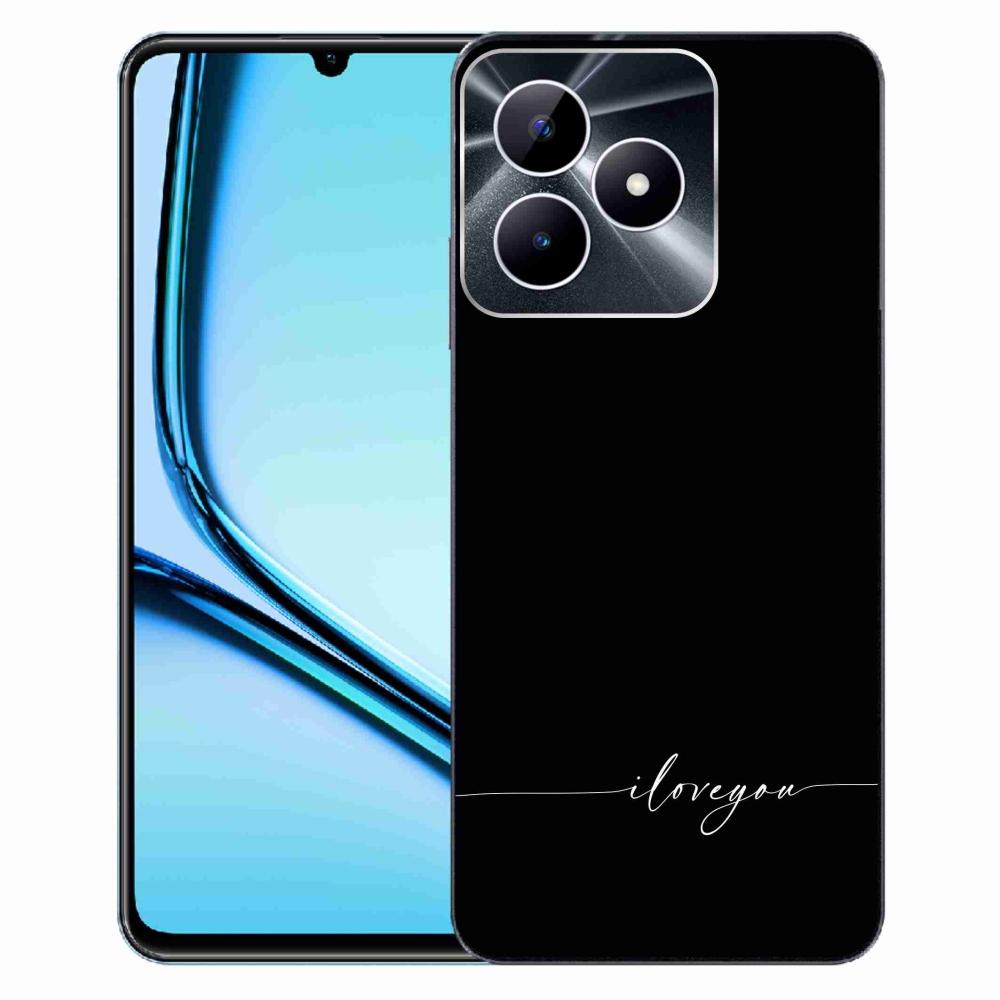 Gél borító mmCase a Realme Note 50 készülékhez - Szeretlek fekete háttérrel