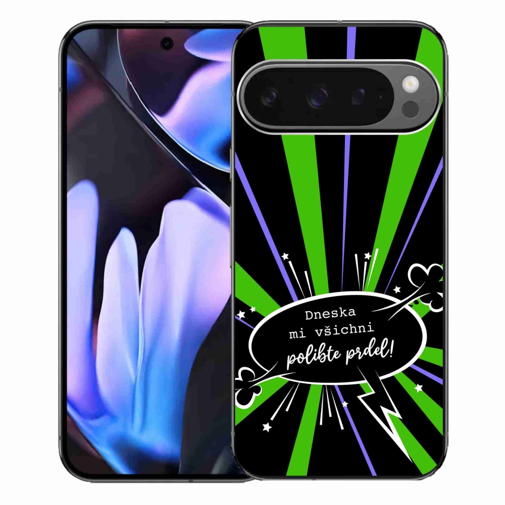 Gél borítás mmCase a Google Pixel 9 Pro XL-hez - vicces szöveg 15 fekete háttérrel