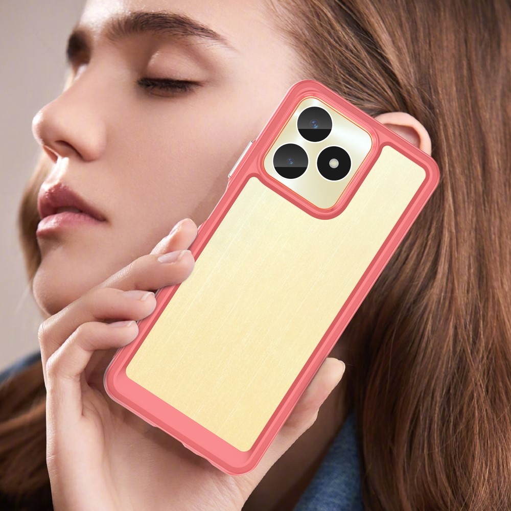 Gél tok fix hátlappal a Realme C51/C53 készülékhez - piros