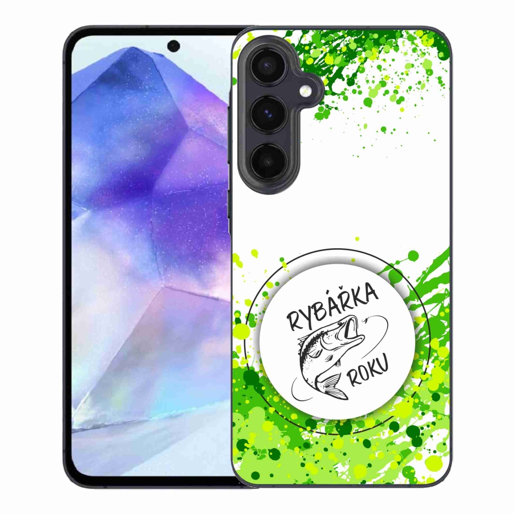 Gél borító mmCase Samsung Galaxy A55 5G - az év horgásza fehér háttérrel