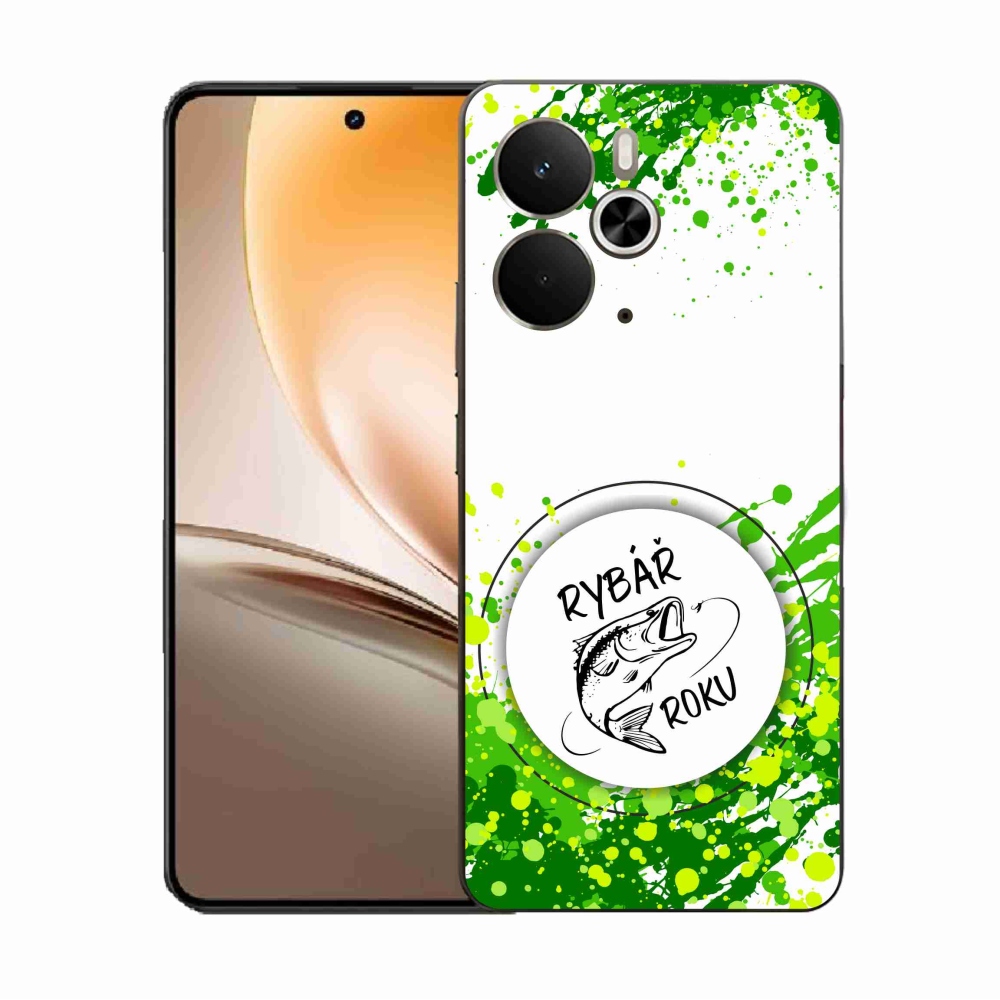 Gél borító mmCase a Realme 14 5G-n - az év halászának fehér háttere