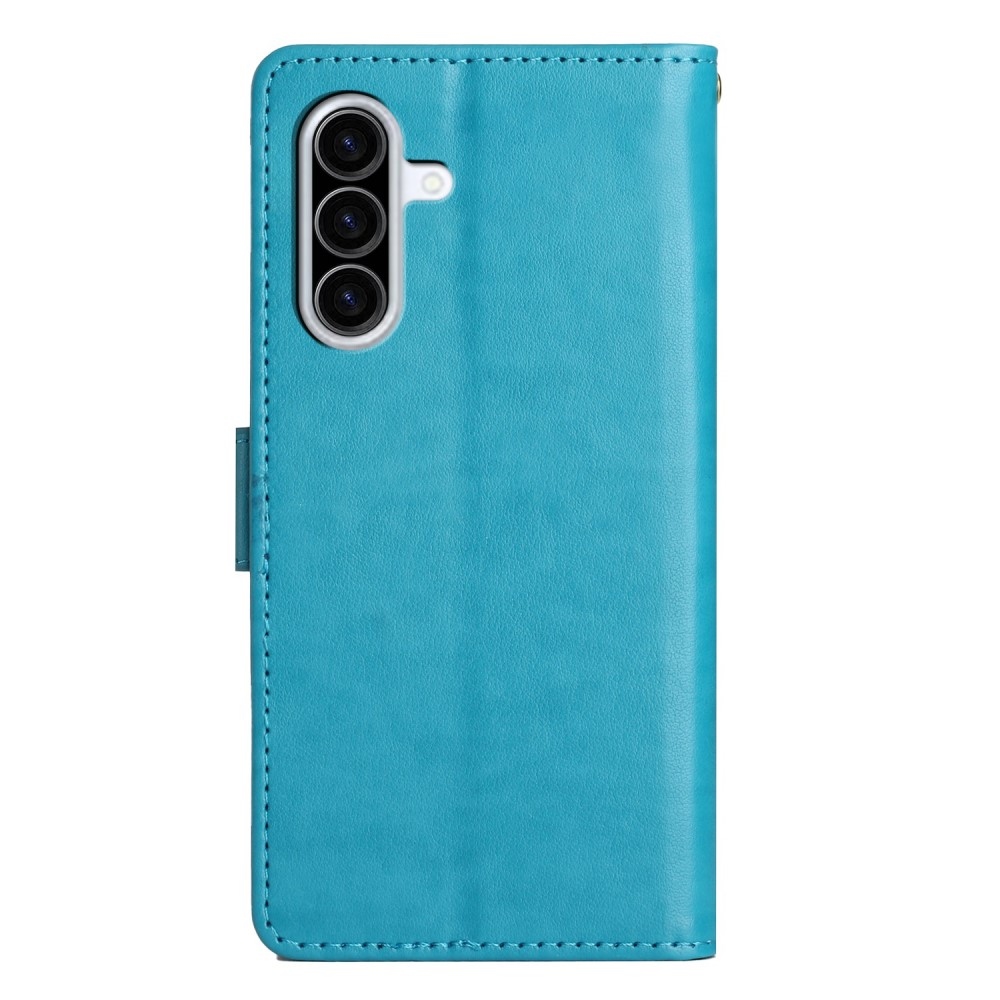 Virágok könyv tok Samsung Galaxy A36 5G - kék
