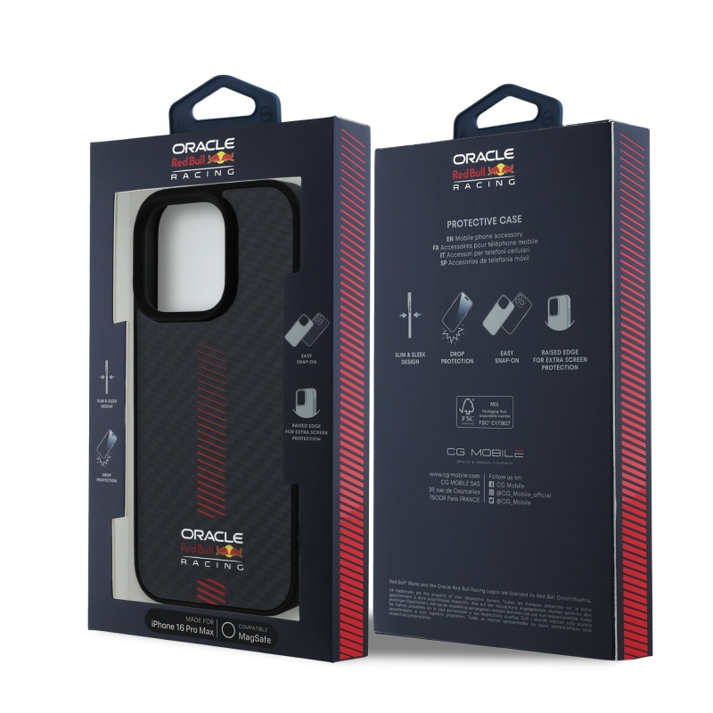 Red Bull Carbon Powerbar MagSafe MagSafe hátlap iPhone 16 Pro Max készülékhez Fekete