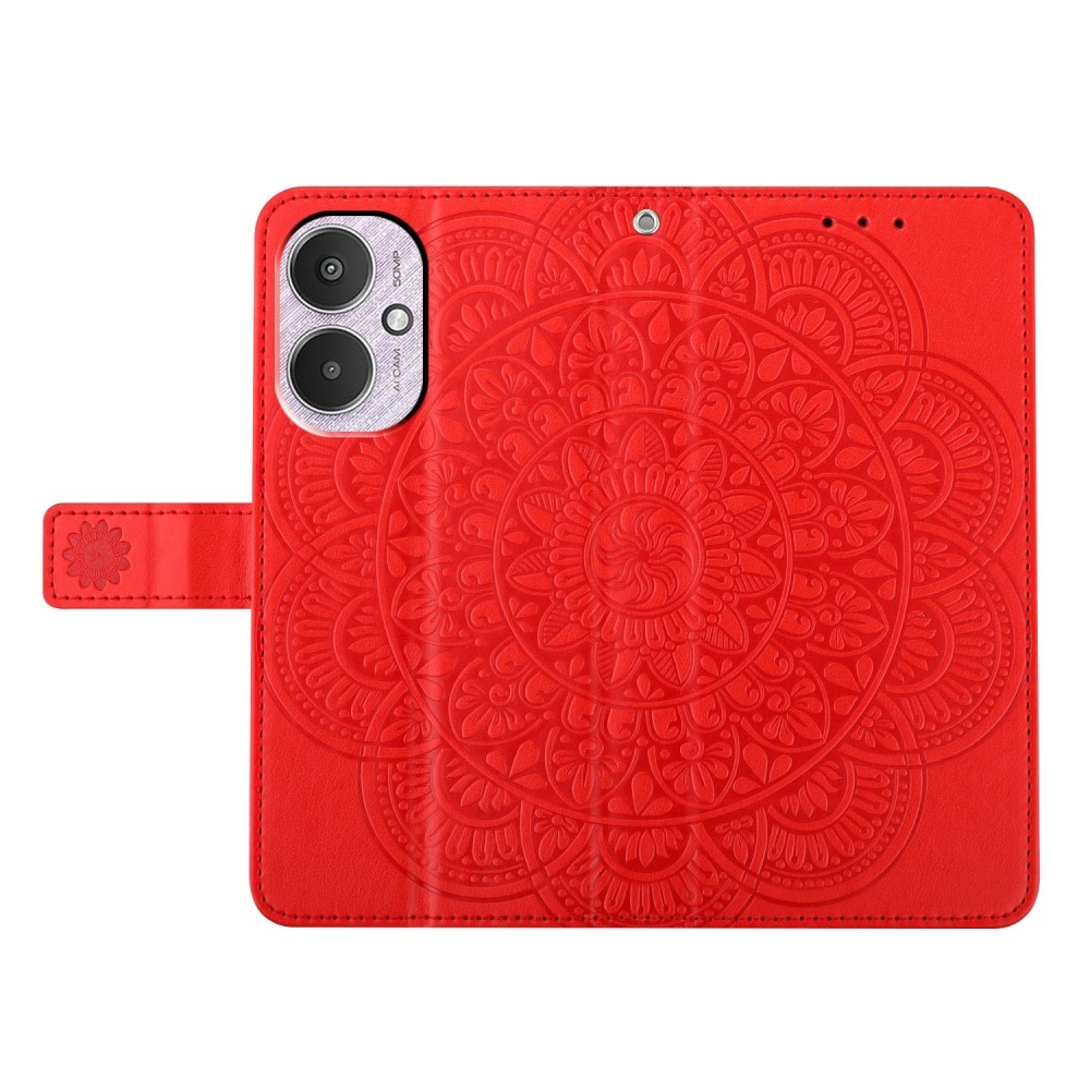 Mandala könyv tok a Xiaomi Redmi 13C 5G-hez - piros