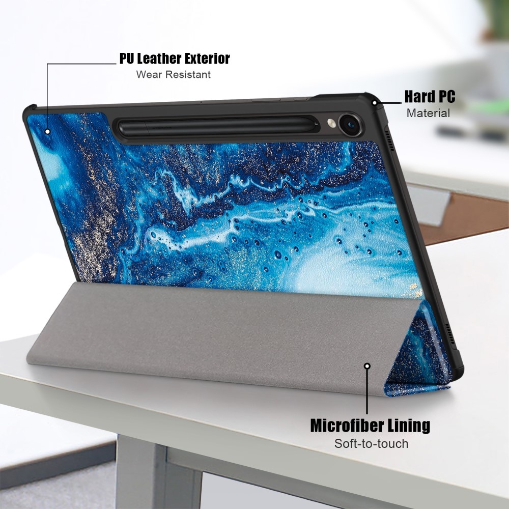 Nyomtatás intelligens záró tok Samsung Galaxy Tab S9 FE/Tab S10 FE - tengeri hullámok