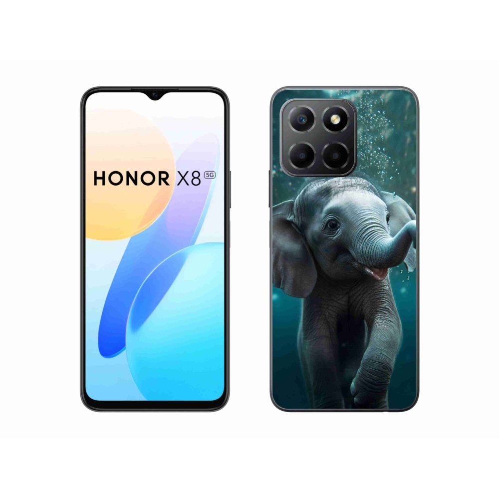 Zselés borítás mmCase a Honor X8 5G számára - elefánt a víz alatt
