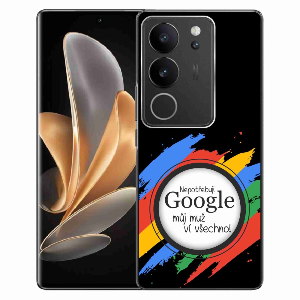 Gél borító mmCase a Vivo V29 5G-n - az ember mindent tud fekete háttérrel