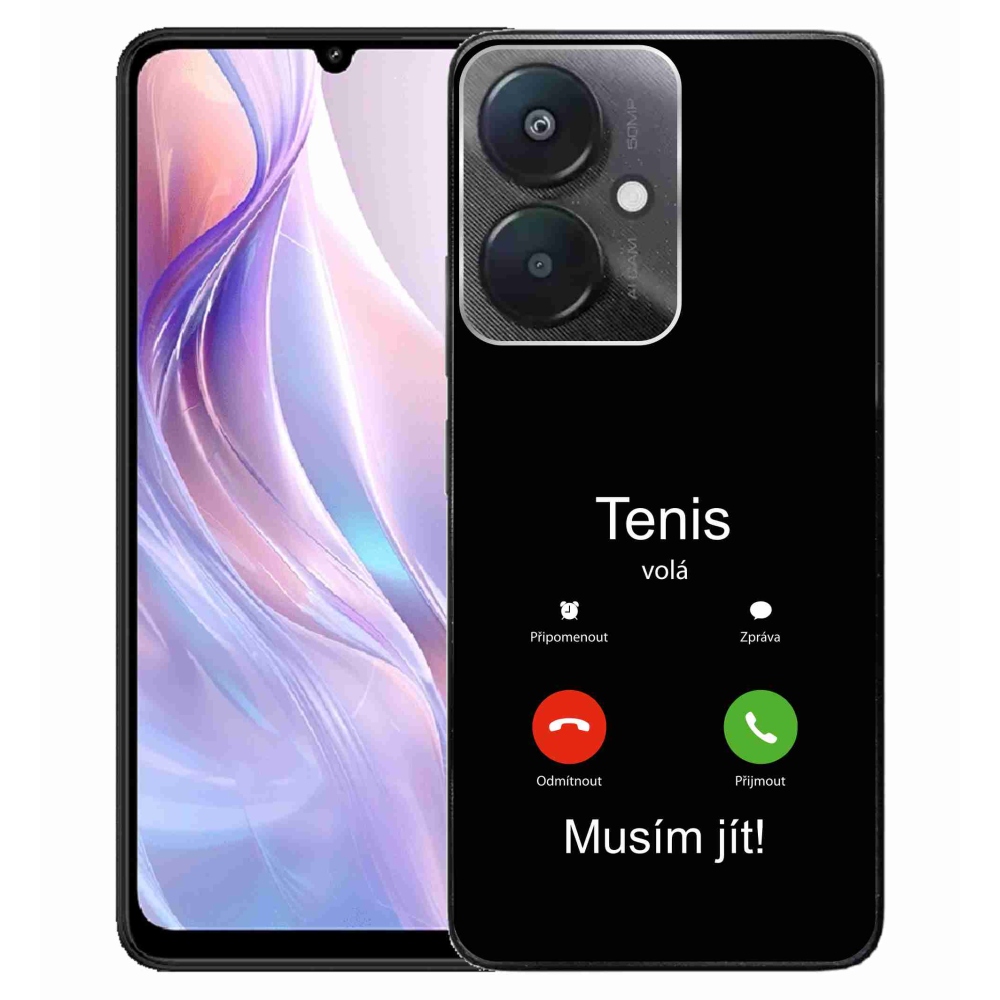 Gél borító mmCase a Xiaomi Redmi 13C 5G - tenisz hívások fekete háttérrel