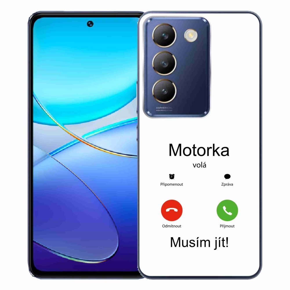 Gél borítás mmCase a Vivo V40 SE 4G/5G-n - motoros hívások fehér háttérrel
