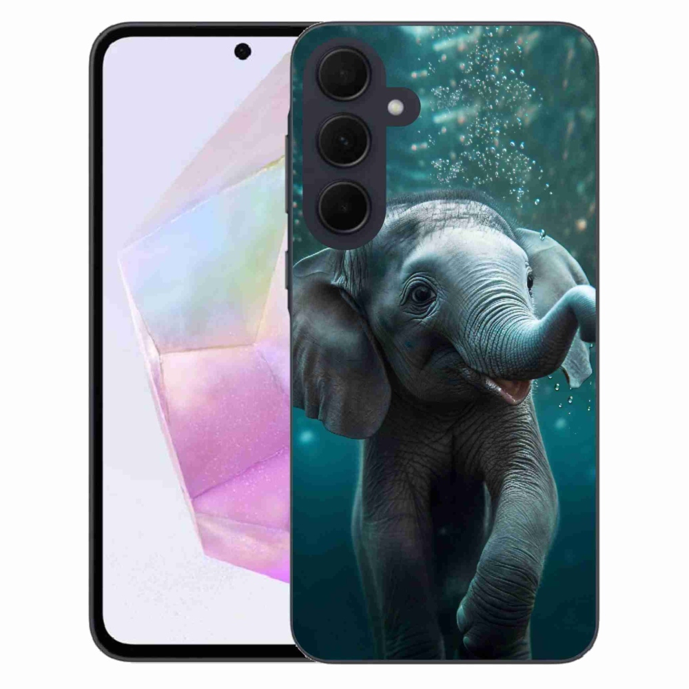 Zselés borítás mmCase Samsung Galaxy A35 5G - elefánt a víz alatt