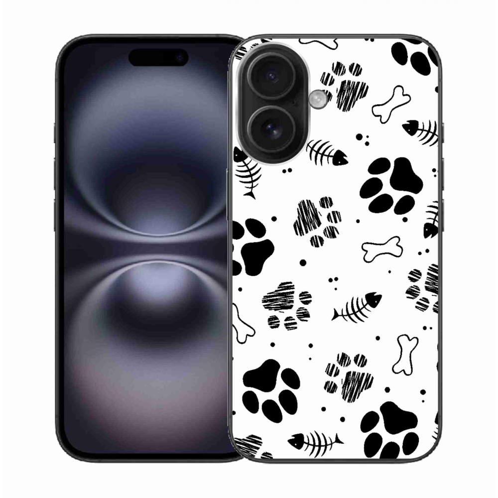 Zselés borítás mmCase iPhone 16 készülékhez - kutyamancsok 1