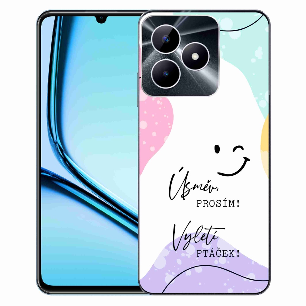 Gél borító mmCase a Realme Note 50 készülékhez - vicces szöveg 4 fehér háttér