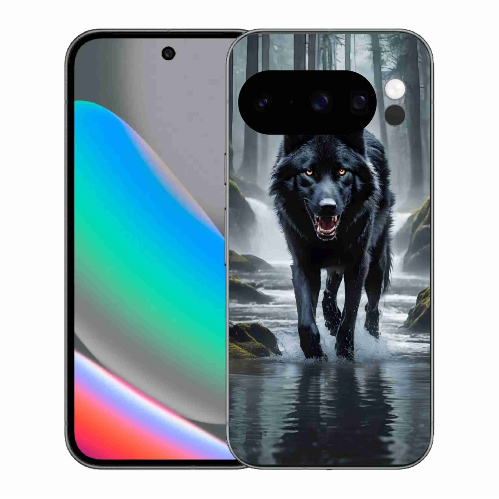 Zselés borítás mmCase a Google Pixel 10 Pro számára - fekete farkas