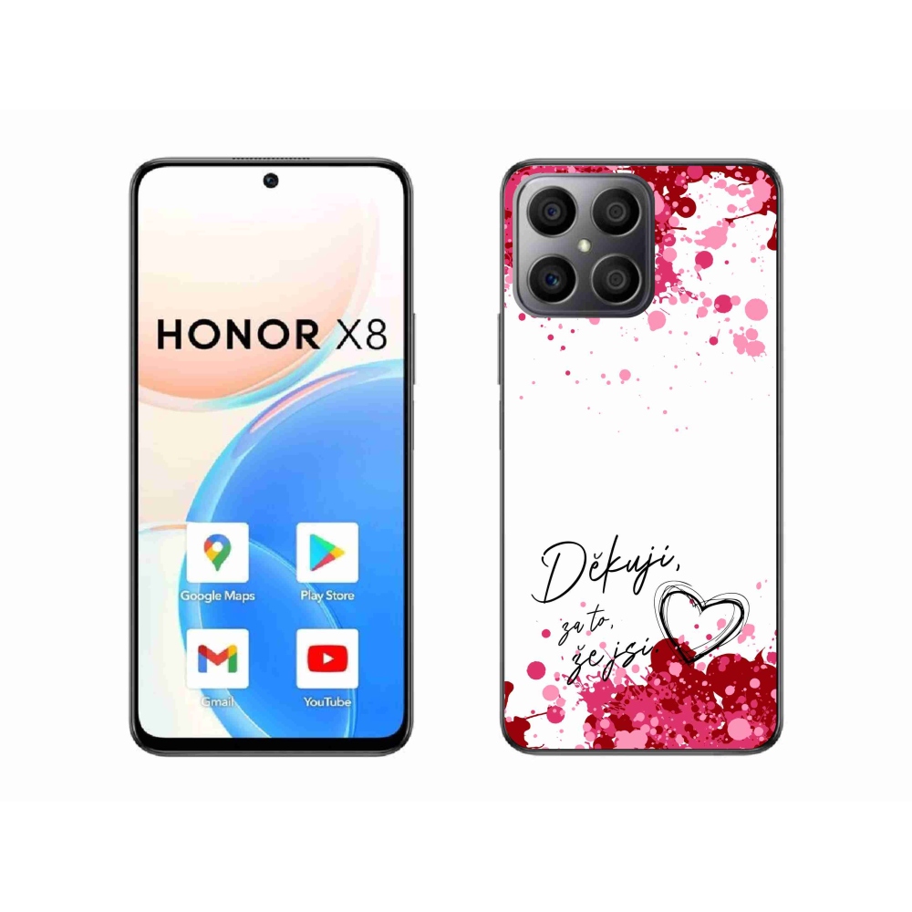 Gél borító mmCase a Honor X8 4G készülékhez - text in love 2 fehér háttérrel