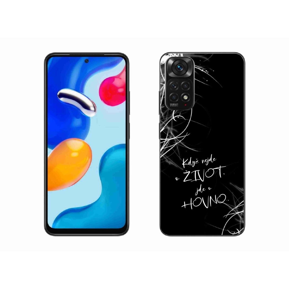 Gél borító mmCase a Xiaomi Redmi Note 11 4G-hez - vicces szöveg 16 fekete háttérrel