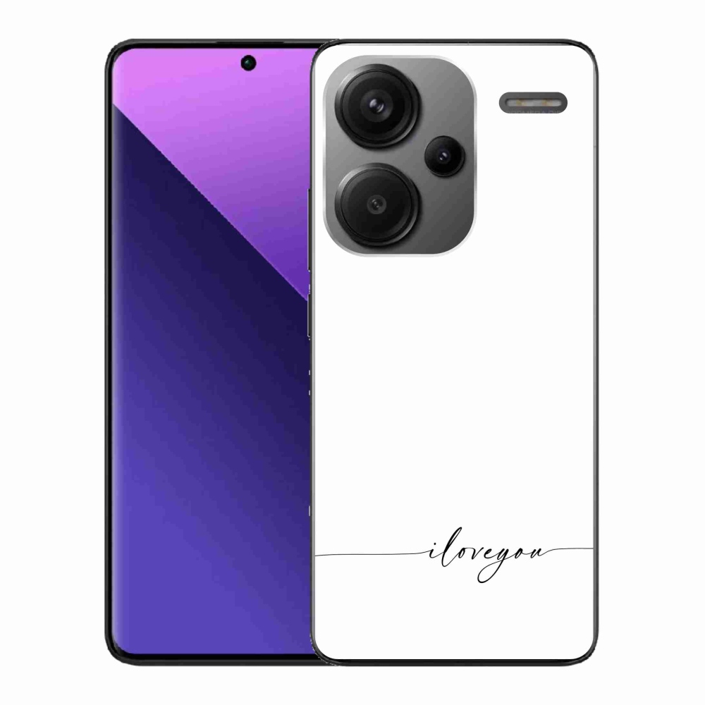 Gél borítás mmCase a Xiaomi Redmi Note 13 Pro+ 5G - I love you fehér háttérrel
