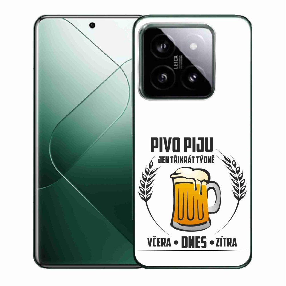 Gél borítás mmCase a Xiaomi 14 - sör motívum fehér háttérrel