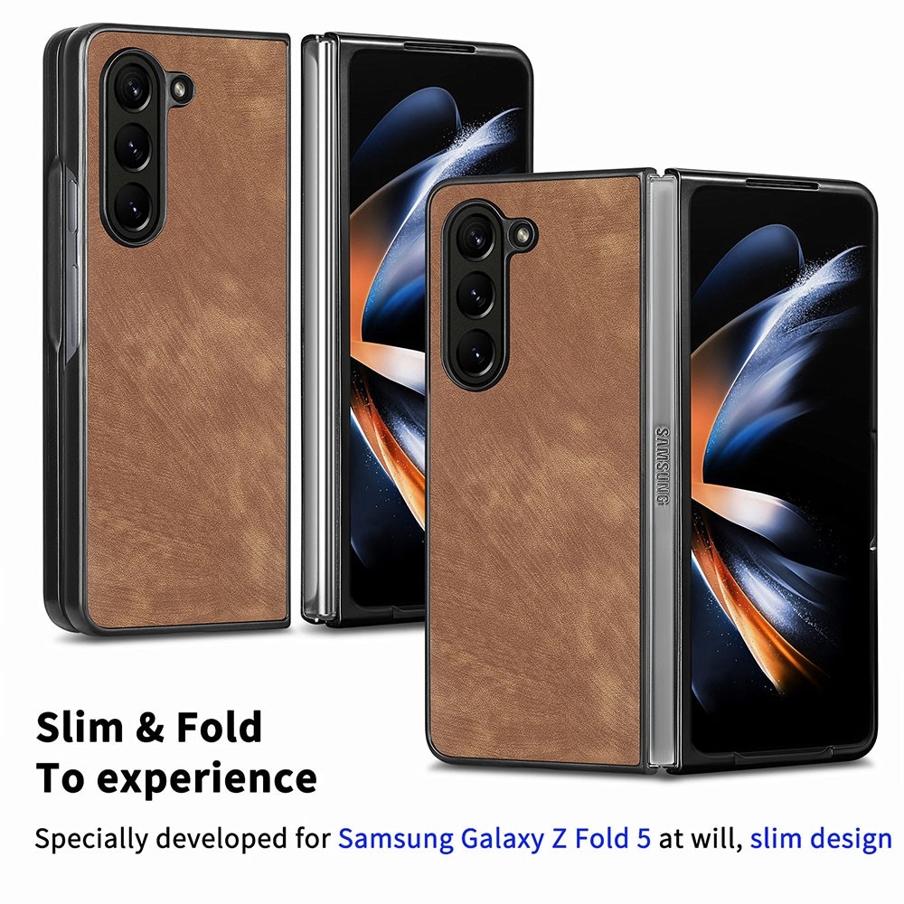 Vintage műanyag tok a Samsung Galaxy Z Fold5 5G készülékhez - barna